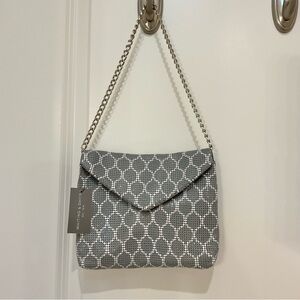 Whiting & Davis Gray/White Mesh Bag, NWT
